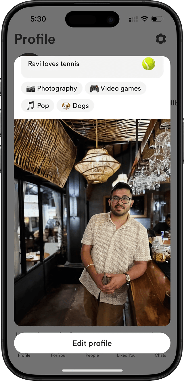 Dating app profile example